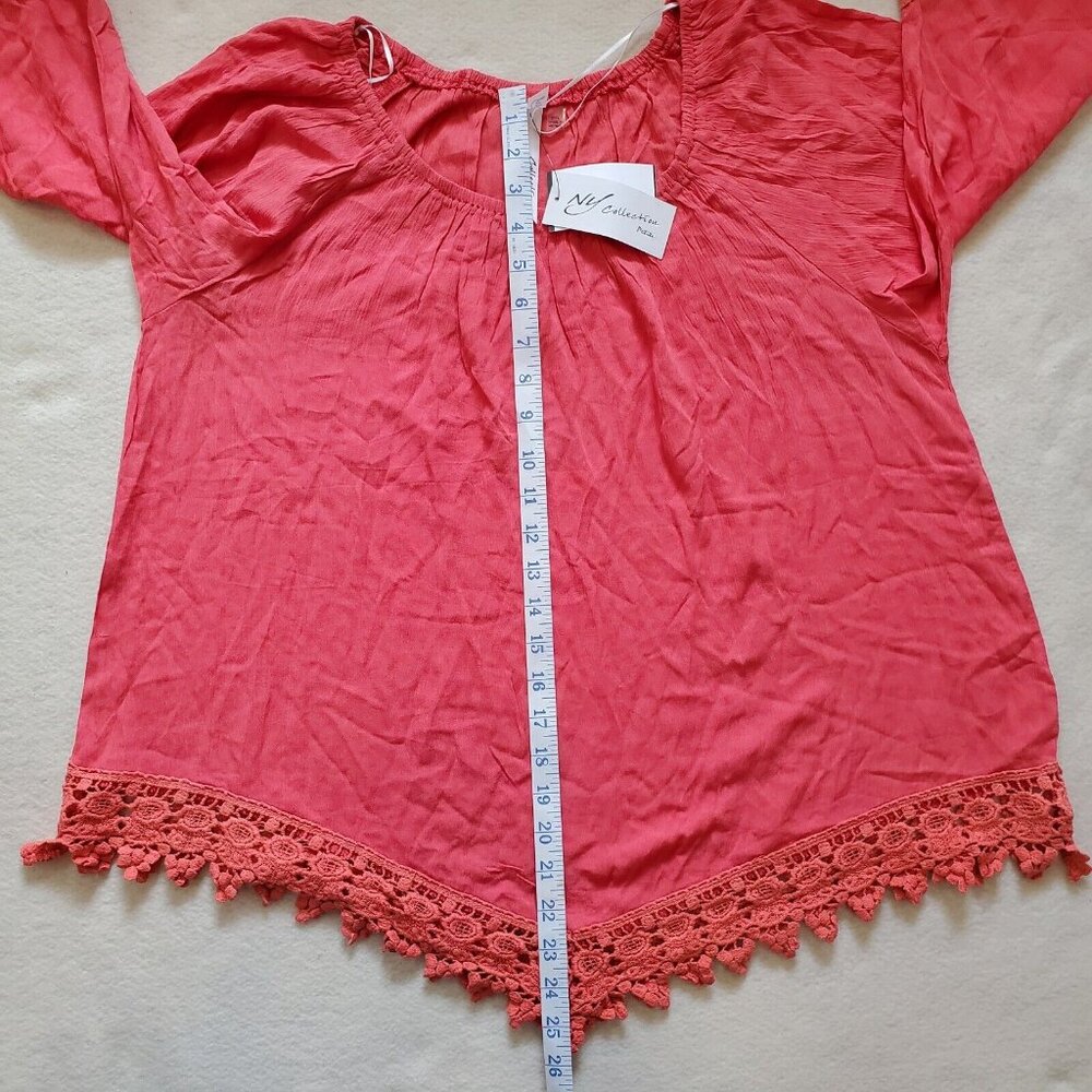 Women's XL NY Collection Rust Tunic Boho Gypsy Festival Hippie Peasant Peasant - Picture 3 of 8